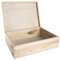 WooDeeDoo Wooden A4 Storage Box with Hinged Lid – 34 x 25 x 10 cm – Unfinished Rectangular Pine Box for Paper Documents Stationery Art Supplies Craft Tools Scrapbooking Custom Decoration