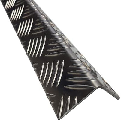 Riffelblechwinkel, 1500mm Aluwinkel 85x45 mm Schenkelinnenmaß aus Alu Riffelblech Quintett 3,5/5,0 mm stark Winkel Alu,L-Profil,