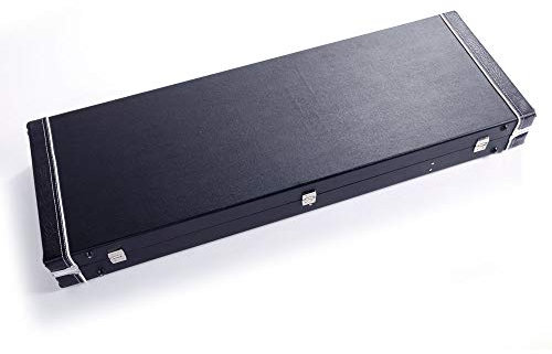 Lykos Universal Square Electric Guitar Hard Case Wooden Shell Lockable Carrying Case (Black)