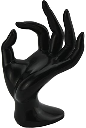 Hoshisea Ohrringe Halter Stand Schwarze Hand OK, Ring Aufbewahrung Schmuckhalter, Schwarz Hand Schmuckständer, für Aufbewahrung von Ringen, Ohrringen, Armbändern, Halsketten
