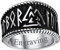 FaithHeart 14.3mm breit Bandring für Herren Jungen Punk Stil Viking Rune Fingerring Personalisierter Valknut Ring für Papa Freunden Ehemann