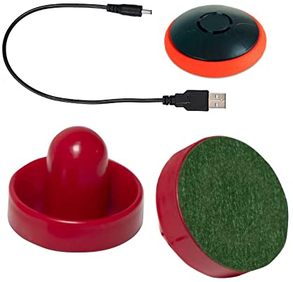 Air Hockey Puck Rechargeable Hover Air Hockey Puck and Paddles, Rechargeable Hockey Puck for Any Flat Surface, Air Hockey Hover Puck with a Charging line and air Hockey Puck, 2Pcs Air Hocky Strikers
