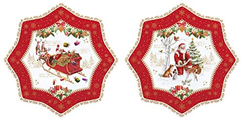 EASY LIFE 2er Set Dessertteller aus Porzellan CHRISTMAS MEMORIES Ø 20 cm