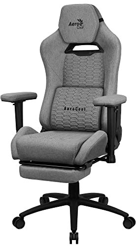 Aerocool ROYALASHGR, Premium Ergonomischer Gaming-Stuhl, Bein, Aeroweave-Technologie, Grau