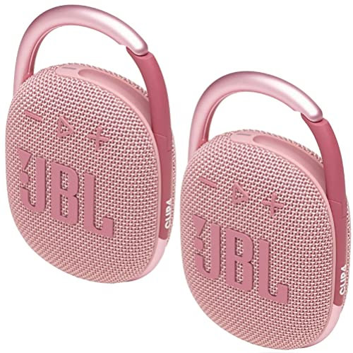 JBL Paquete de 2 altavoces Bluetooth inalámbricos impermeables Clip 4 (rosa)