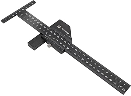 Präzises Lineal in T-Form, Multifunktionslineal aus Aluminiumlegierung, Schwarzes Messlineal für die Holzbearbeitung, Baulineale