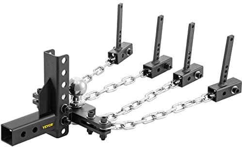 VEVOR Gewichtsverteiler-Anhängerkupplung,453,6 kg,Nivellierkupplung Schwenkkontrolle,5,1cm Kugel&10,2 Drop/Rise 4 Ketten Universal-Rahmenhalterung,kein Springen,2 Ball&4 Drop/Rise&4 Chains 1000lb