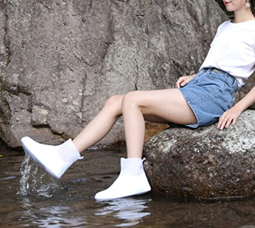 LUMoony 1 Paar Schuh-Überzieher Portable Silicone Rain Overshoes for Rain wasserdichte rutschfeste Regen-Schuhe Regen Überschuhe Wiederverwendbare Unisex Schuh Schützer für Frauen Männer