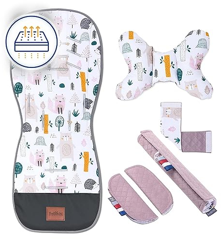 Atmungsaktive Sitzauflage Kinderwagen, Sitzauflage Buggy Sommer, Kinderwagen Zubehör - Universal - Kinderwagen Einlage mit Anti-Schock-Kissen, buggy einlage sommer (4rest)