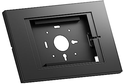 PureMounts® Soporte para Tableta con Carcasa de Acero con Cerradura para iPad 5/6/7/8/9/ iPad Air 9.7/ 10.5/10.9/ iPad Air 9.7/10.5/11 y Samsung Tab A 10.1 (2019)/ Tab A7/ S6 Lite 10.4, Negro