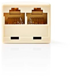 Nedis Telefon Network Splitter | RJ45 Buchse | 2X RJ45 Female | Vernickelt | Elfenbein | PVC | Box