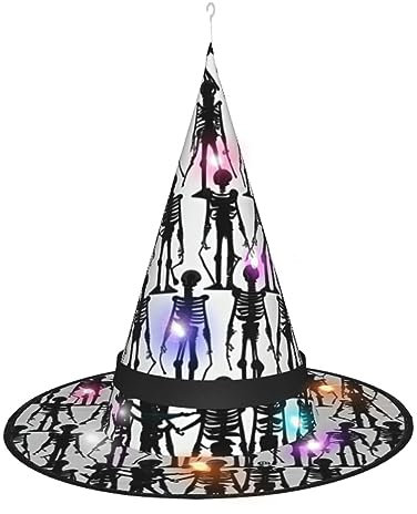 BrUgui LED-Hexenhut – Festlicher Partyhut mit farbigen Lichtern und Halloween, einzigartiges, faltbares Design