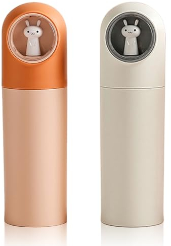 Jadin Zahnbürsten Etui Kinder, 2 Stück Zahnbürste Reiseetui, Portable Karikatur Zahnbürstenhülle, Zahnputzbecher für Junge Mädchen Zuhause Schule Wandernder Camping (Weiß + Orange)