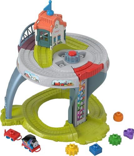 Thomas & Friends Kleinkindspielzeug Mein erster Zugtisch mit Schiene, Frachtstapeln und feinmotorischen Aktivitäten für Kinder ab 18 Monaten