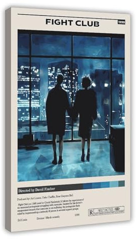 OakiTa Filmposter Vintage Fight Club Poster (2) Leinwand Poster Wandkunst Dekor Druck Bild Gemälde für Wohnzimmer Schlafzimmer Dekoration Rahmenstil 40 x 60 cm