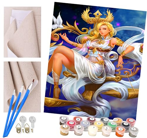 Malen nach Zahlen Cartoon-Sternzeichen Waage Kits für Anfänger Erwachsene DIY Art Decor Handgemalte Malerei nach Zahlen Kreatives Geschenk Home Decoration 16x20 Zoll
