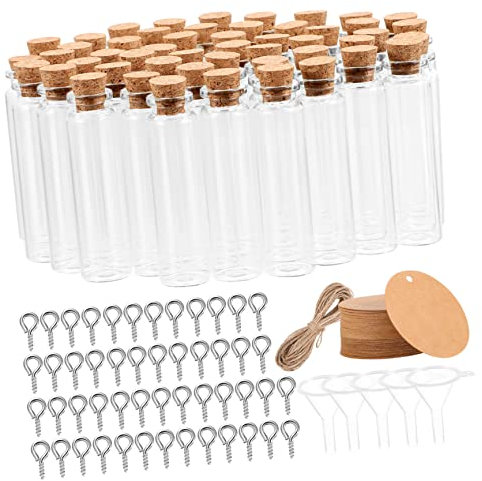 LIFKOME Mini Glasflaschen Mit Korkdeckel Set Aus Kleinen Glasgefäßen Mit Korken Inklusive Schrauben Trichter Und Anhänger Für Vielfältige Anwendungsmöglichkeiten