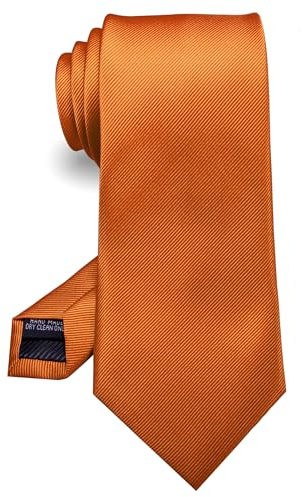 JEMYGINS orange 2 Handgenähte Krawatte for Herren - Arbeit,Party,Vatertag