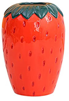 Mokylor Erdbeer-Keramikvase, Dekorative Vintage-inspirierte Erdbeervase, Kreative Erdbeertöpfe, Einzigartige Erdbeer-Blumenvase, Wohnzimmer, Küche, Gartendekoration(S)