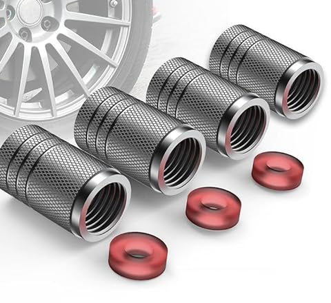 YTHHHN 4 Stück Autoreifen Ventilkappen für Jaguar F-PACE F-Type Coupe I-PACE XE XF XJ XK,Ventilkappen mit Dichtung für stabilen Reifendruck, Autoventil Kappe,C