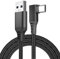 MMOBIEL Cavo VR Link da USB a USB-C per Meta Quest 3S / 3/2 / Pro, Pico 4 Ultra / 4 e PC/Steam VR Cavo in Nylon Intrecciato Type-C a 90 Gradi per Cuffie da Gioco - 5m - Nero