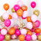 Ousuga Ballons Rose Orange, 30 Pièces 12 Pouces Métallique Chrome Doré Confettis Rose Vif Latex Ballon avec Ruban pour Filles Enfant Fête Anniversaire Baby Shower Mariage Baptême Hawaïen Décoration