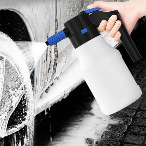 Botella Pulverizadora Eléctrica de 1,5 L, Pulverizador de Lavado de Coches con Pistola de Espuma de 2,0 Bar, Pulverizador de Jardín, Pulverizador Automático de Mano con Bomba de