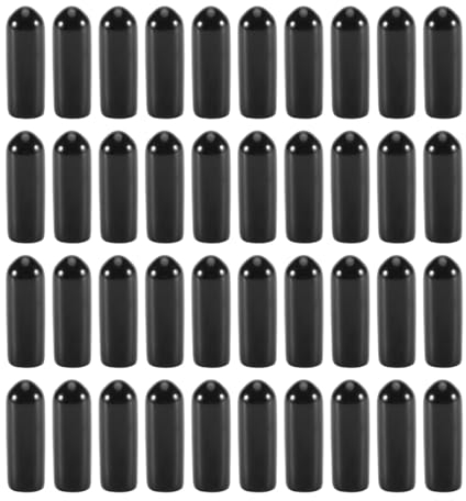 100Pcs Rubber End Caps 4Mm ID PVC Round Tube Bolt Cap Cover Screw Thread Protectors Black