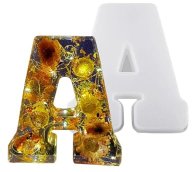 Stampi in resina di alfabeto in silicone, stampo in silicone per lettere per artigianato, Stampi per colata in resina epossidica, Stampo in silicone per resina epossidica, Stampo in silicone per