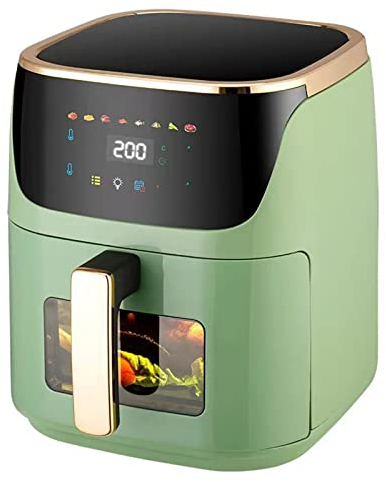 MZGDONGF Freidora de Aire de Gran Capacidad de 9 l, Cesta para freidora Visual, freidora de Aire sin Aceite, Cesta para freidora Antiadherente (Color: Verde, tamaño: Pantalla táctil) Safehappy