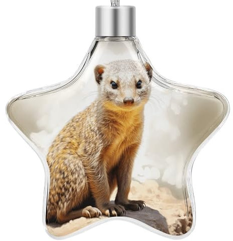 Weihnachtsbaumschmuck, wilde Erdmännchen, Weihnachtsschmuck, festliche hängende Ornamente, Kunststoff und Aluminium, glitzernder Anhänger