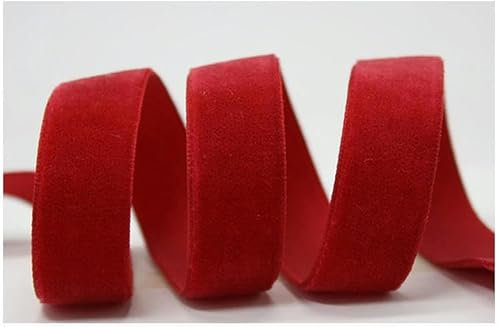 Ruban de velours de couleur unie de 13, 16, 19, 22, 25 mm pour accessoires de vêtements artisanaux, 25 mètres/lot, écarlate 260-25 mm