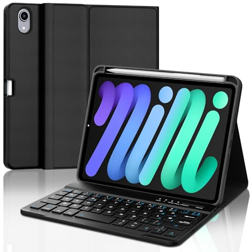 WINCHKING Clavier pour iPad Mini 7 2024, Coque Clavier pour iPad Mini 8,3 Pouces 7 2024/ Mini 6 2021