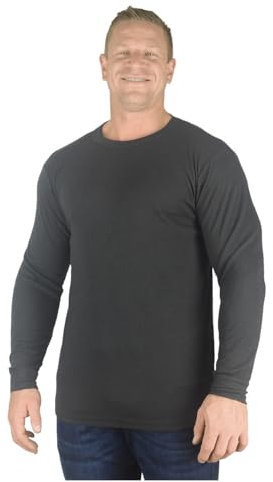 KAM Big Mens Charcoal Grey Espin Thermal Long Sleeve Top Base Layer for Sizes 2XL 3XL 4XL 5XL 6XL 7XL 8XL, Size : 6XL