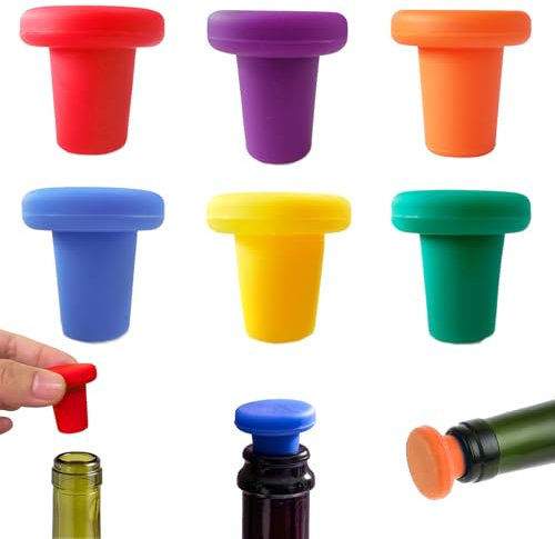 6 tappi a corona in silicone, tappo per bottiglie di birra, tappo universale in silicone, per bottiglie di vino