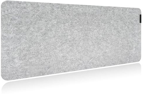 excovip Tapis de Bureau en Feutre 80X30cm, Grand Tapis de Souris, Tapis en Feutre, Protection et Organisateur de Table, pour Le Bureau et la Maison, Gris Clair