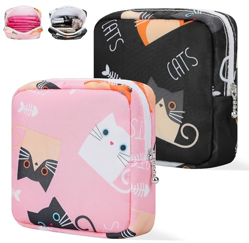 Likesing Tampon Legden Conservazione, 2 pezzi sacchetto per periodi, Mini borsa mestruale per primo periodo ragazze donne, Borsa portatile per assorbenti igienici borsa tampone