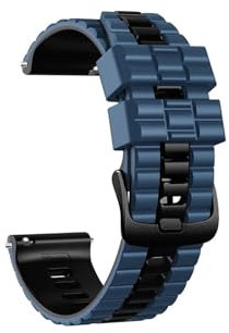 Srndsydak Cinturino in silicone da 22mm Adatto for TicWatch Pro 3 Ultra GPS/LTE GTX/GTH 2(Midnight blue Black,For TicWatch Pro 3 Ultra)