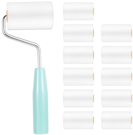 Foonary Lot de 12 petits rouleaux de peinture, en mousse haute densité, compacts, avec poignée, adaptés comme rouleau de peinture et rouleau de peinture pour peinture de précision et travaux de détail