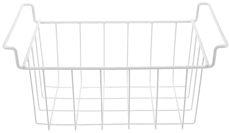 HYTROVE Cestello per Congelatore a Pozzetto in Ferro Bianco, Organizzatore | Cestelli Freezer, Cestelli per Freezer Pozzetto, Facile da Pulire, Design Sospeso, Uso