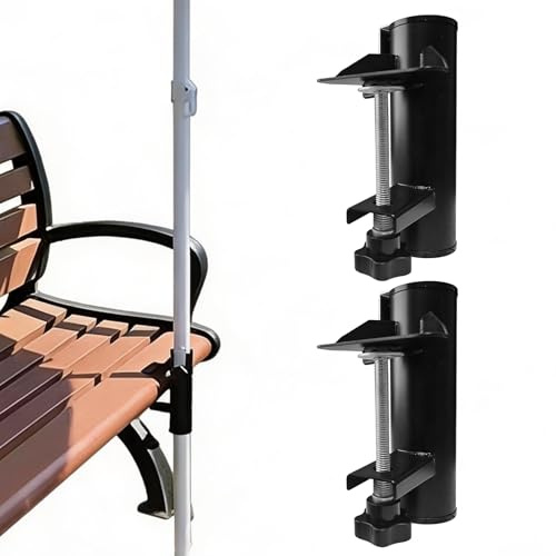 2 pezzi supporti per ombrellone ringhiera balcone, supporto per ombrellone da balcone Ø 20-38mm, supporto per ombrellone regolabile in metallo, base ombrellone per balcone, terrazza o tavolo