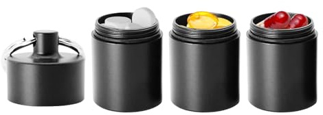 Pillendose Wasserdichter Aluminium-Spender Mit Mehreren Fächern | Tägliche Tablettenbox Und Persönliche Aufbewahrung Für Büro Schule Outdoor Reisen Camping Wandern Angeln