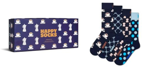 Happy Socks Socken mit Kaffeemuster für Herren und Damen, 36-40 & 41-46