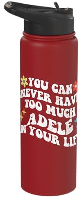 Retro Groovy You Can Never Have Too Much Adele in Your Life Stainless Steel Insulated Water Bottle