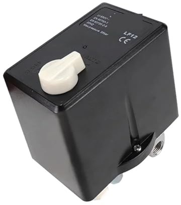 Pressostat 380V 90-120 Psi bouton marche-arrêt manuel contrôleur de compresseur d'air avec relais Protection thermique LF12,Haute précision(8-10KG MAX-16A)