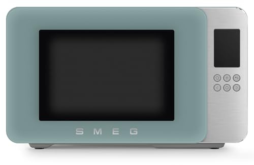 SMEG, 900W Collezione Microwave With Grill, 18 Auto Cook Settings, Quick Start, Soft Close, 29 Litre, Green, MOC01EGMUK