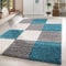 HomebyHome Shaggy Teppich Wohnzimmer 160 x 230 cm - Shaggy Teppich Hochflor Türkis Extra Weich und Flauschig - Waschbarer Langflor Teppiche für Schlafzimmer, Küche, Flur - Carpet, Halı, Kilim