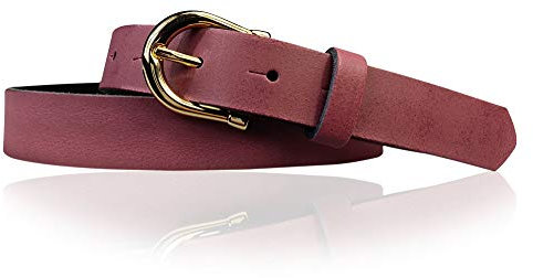 FRONHOFER schmaler Damen Ledergürtel 2,2 cm mit vergoldeter Hufeisen Gürtelschnalle, 17875