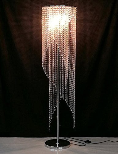 Surpars House Raindrop Crystal Floor Lamp Chrome Finish