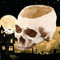 Akozon Skull Blumentopf, Harz Schädel Kopf Design Blumentopf Pflanzgefäß Container Halloween Totenkopf Künstliche Skull Head Blumentopf Figur Modell Pflanzen Container Haus Bar